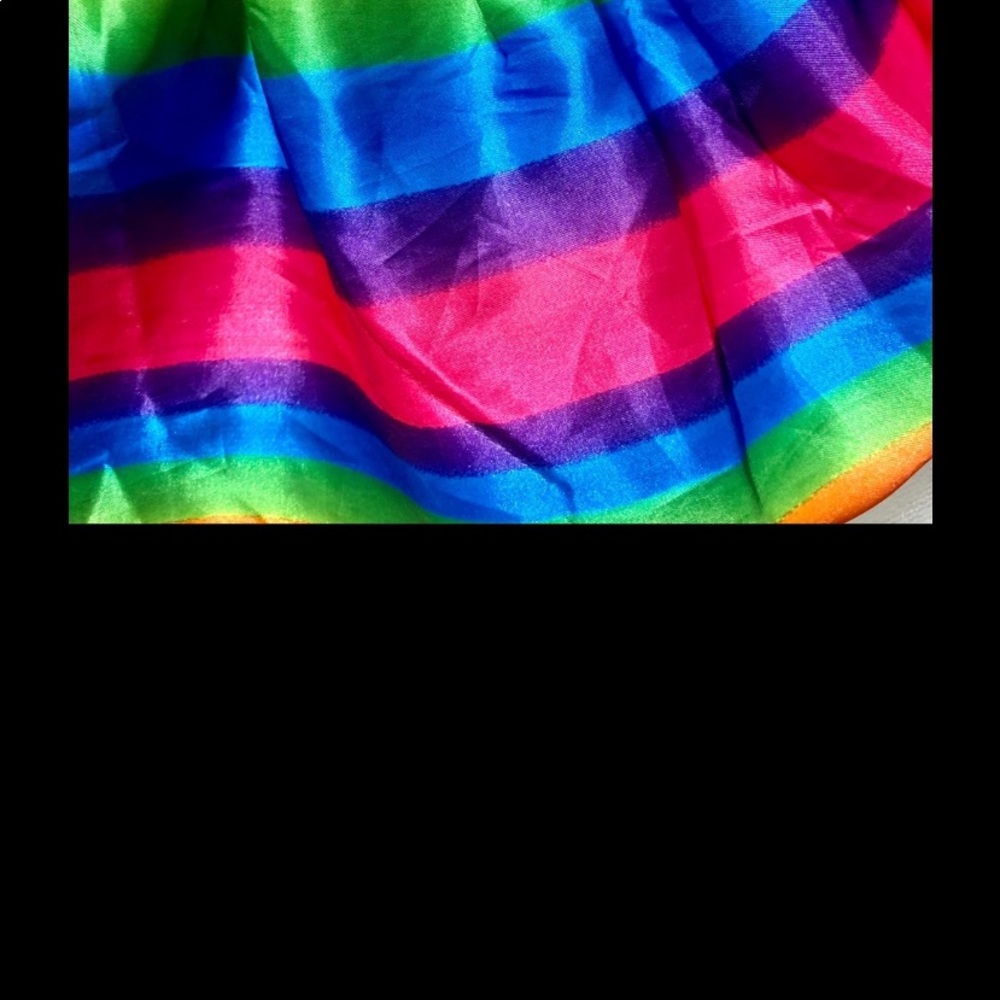 SMALL CHILD’S COLORFUL SATIN FEEL RAINBOW TUTU WITH TULLE LINING. GREAT COSTUME - Picture 3 of 10